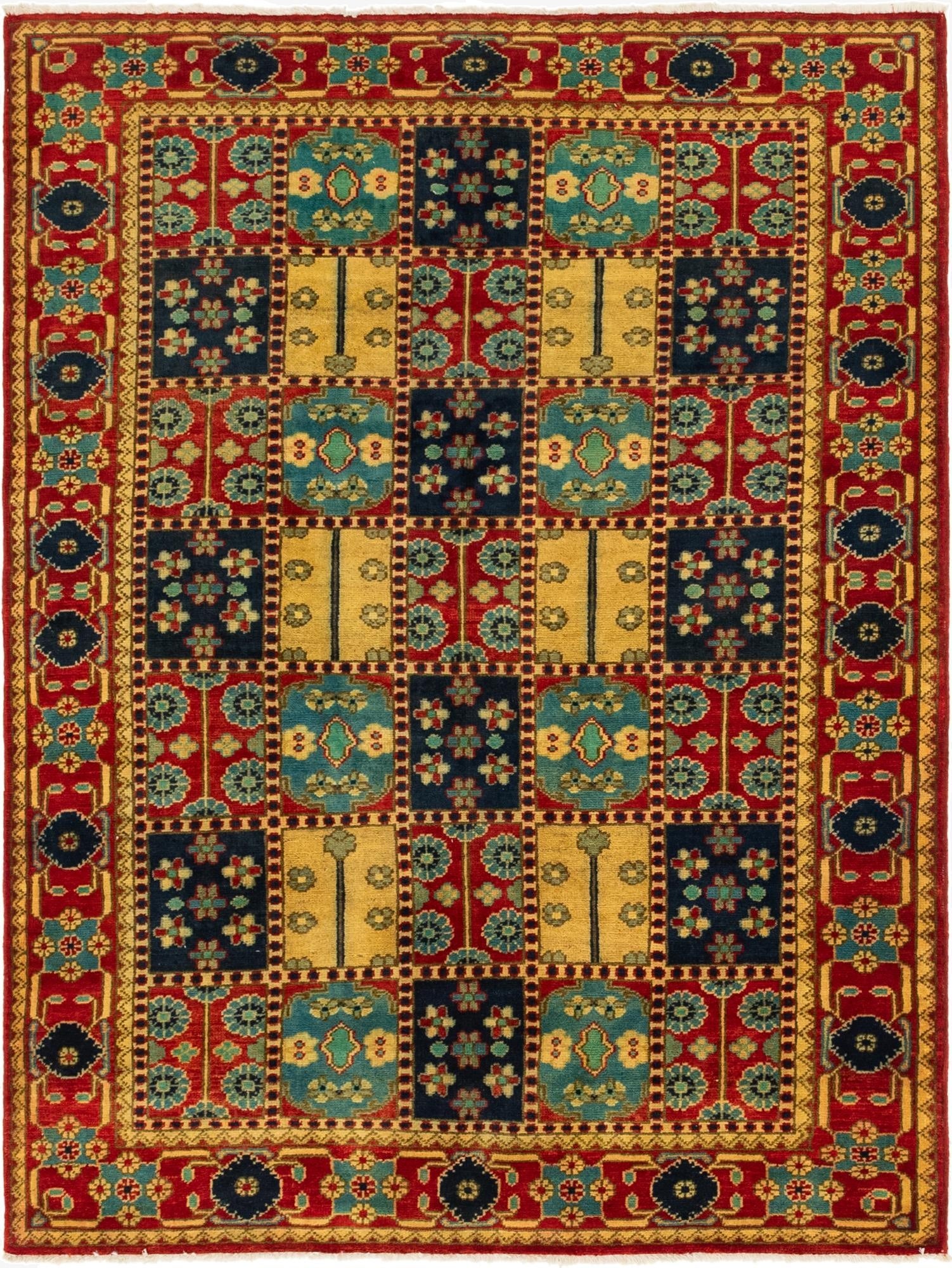 4' 10 x 6' 5  Hand Knotted Kazak Rug