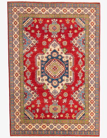 6' x 9' Hand Knotted Kazak Rug