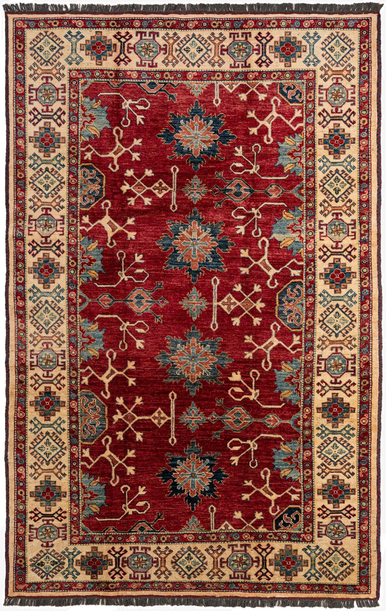 6' 6 x 10' 3  Hand Knotted Kazak Wool Rug