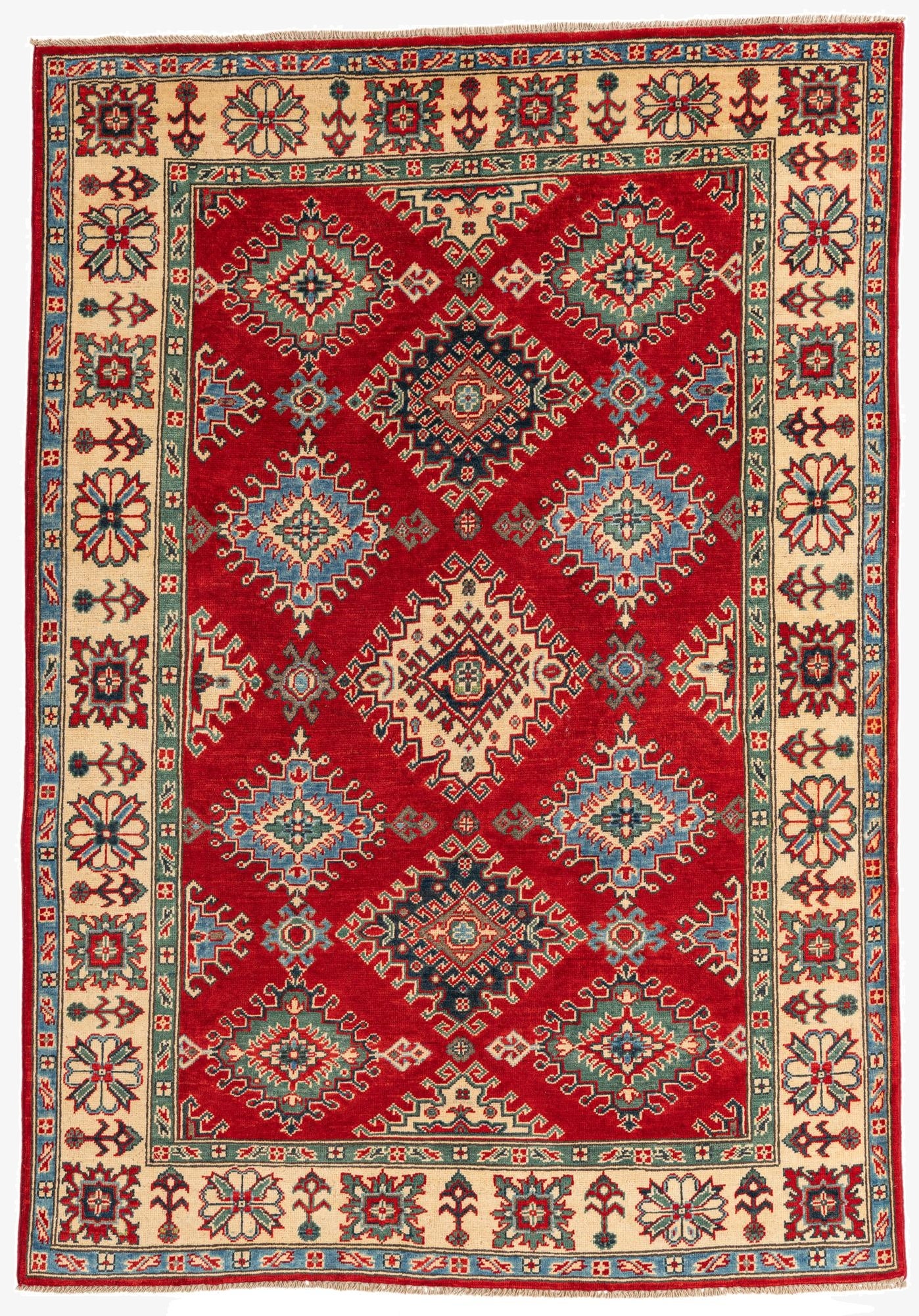 5' x 7' 1  Hand Knotted Kazak Rug