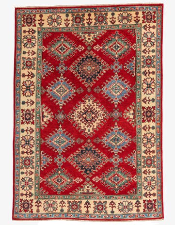 5' x 7' 1 Hand Knotted Kazak Rug