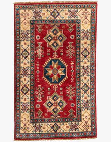 2' 7 x 4' 4 Hand Knotted Kazak Rug