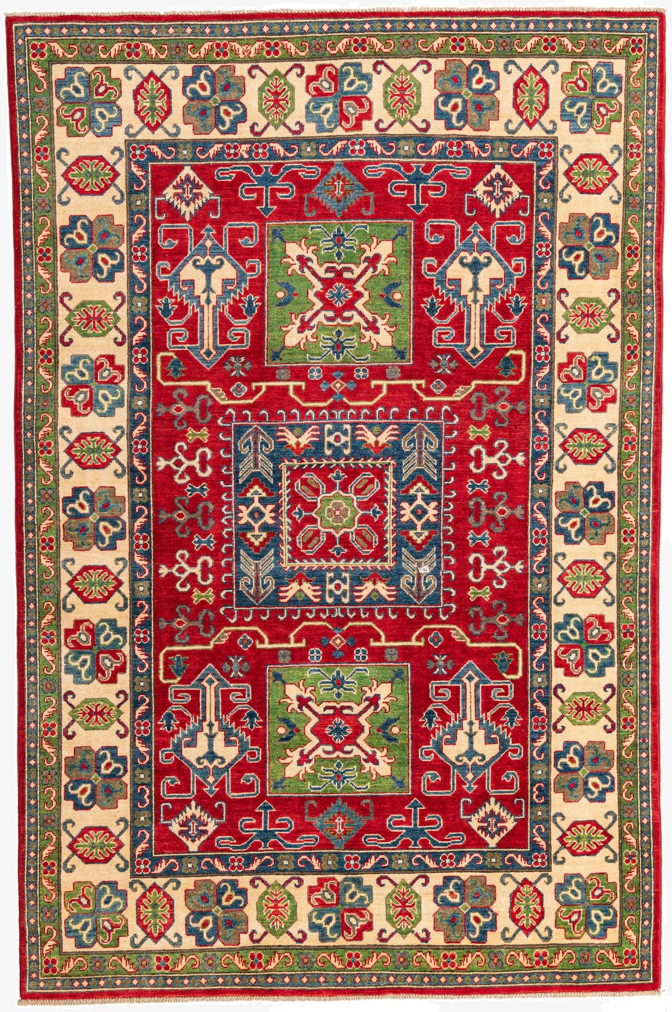 6' x 9'  Hand Knotted Kazak Rug