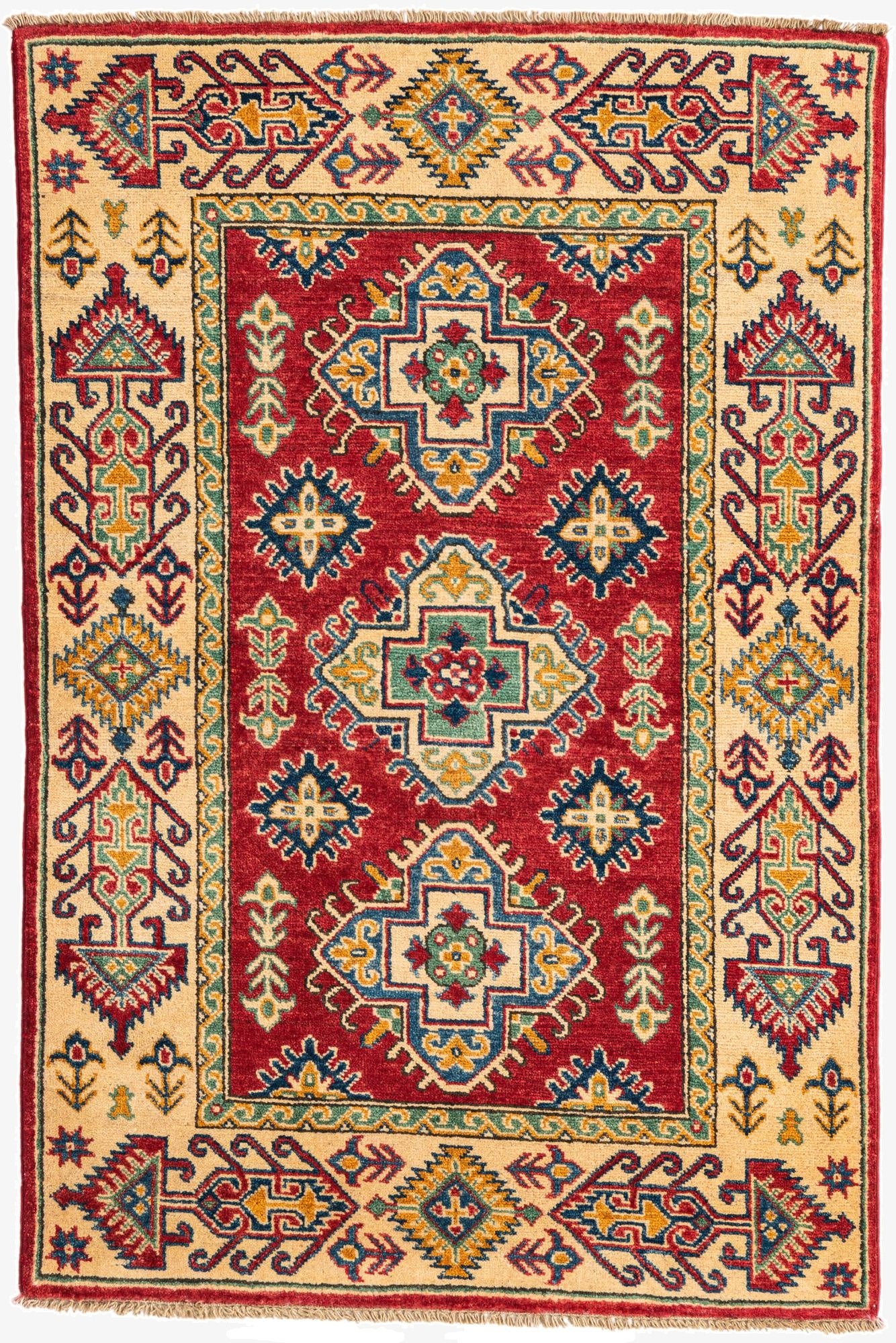 3' 3 x 5'  Hand Knotted Kazak Rug