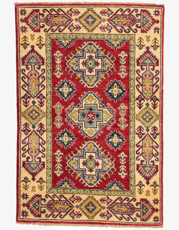 3' 3 x 5' Hand Knotted Kazak Rug