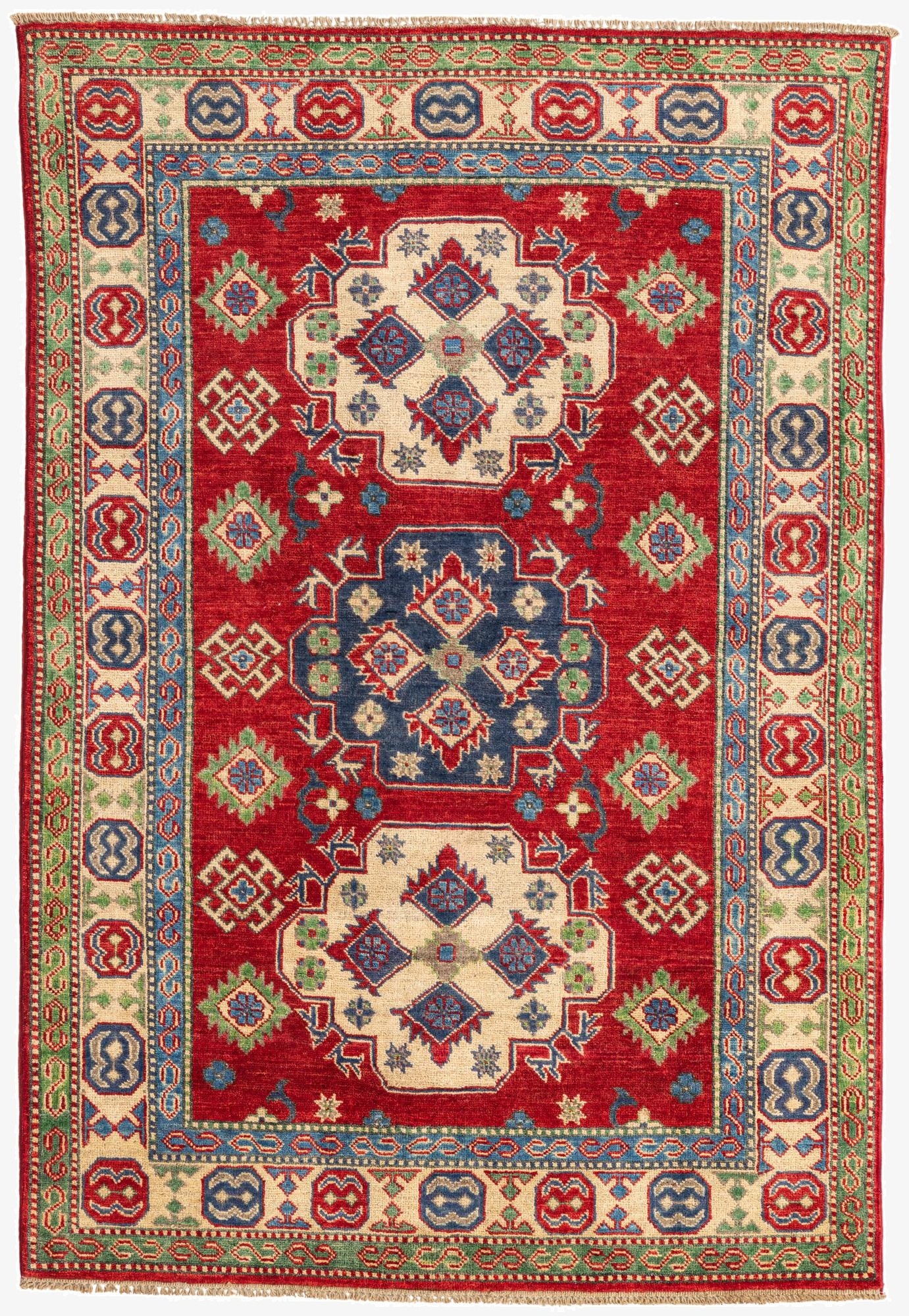 4' x 6'  Hand Knotted Kazak Rug
