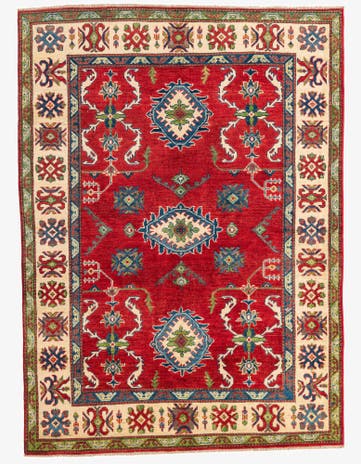 5' x 7' Hand Knotted Kazak Rug