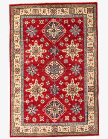 6' 6 x 9' 9 Hand Knotted Kazak Rug