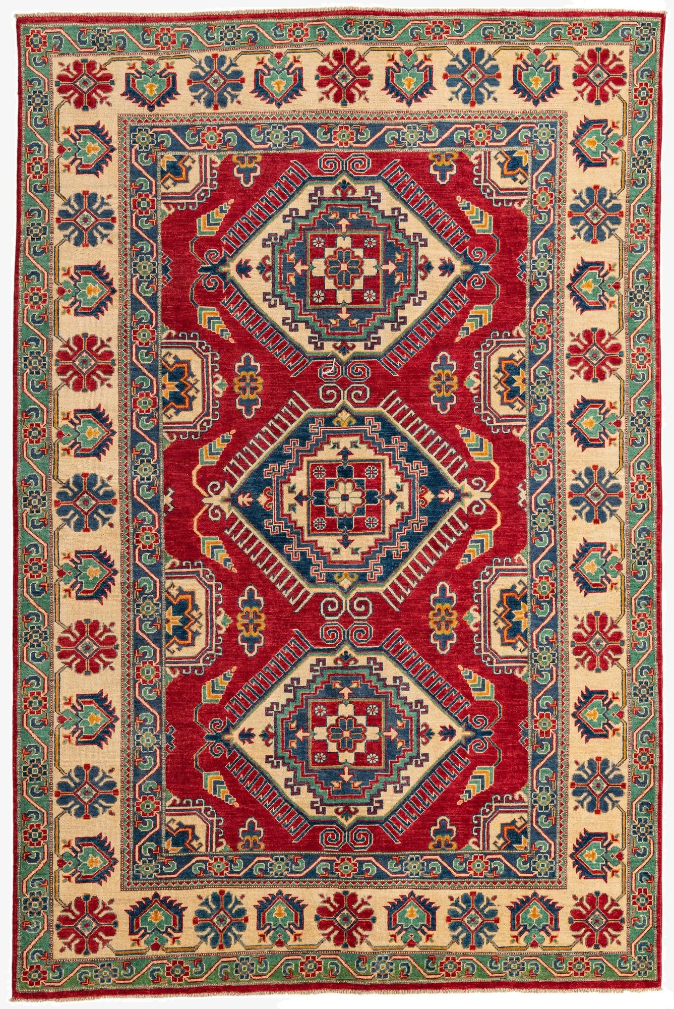 6' 6 x 9' 9  Hand Knotted Kazak Rug
