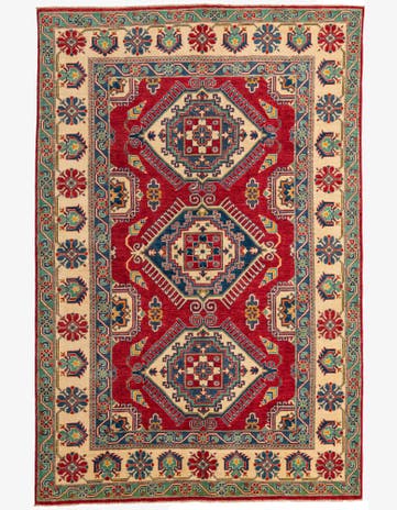 6' 6 x 9' 9 Hand Knotted Kazak Rug