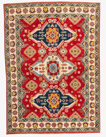 5' x 7' Hand Knotted Kazak Rug