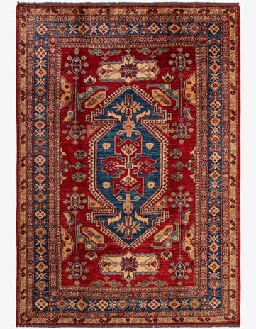 5' 11 x 8' 6 Hand Knotted Kazak Oriental Wool Rug