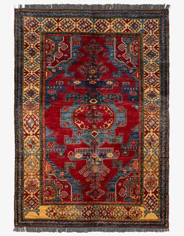 5' 1 x 7' 4 Hand Knotted Kazak Wool Rug