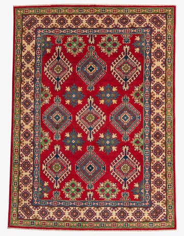 5' 1 x 7' Hand Knotted Kazak Rug