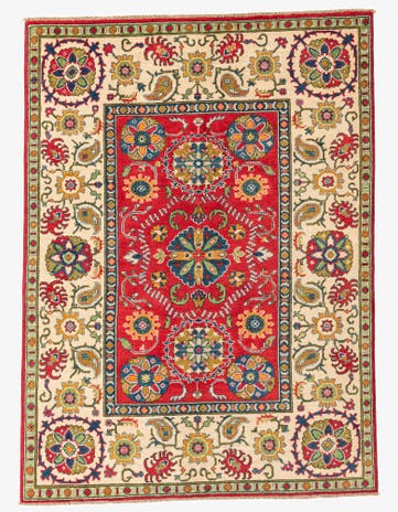 4' 10 x 6' 7 Hand Knotted Kazak Rug