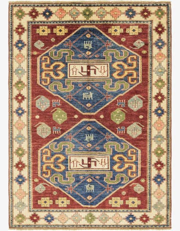 5' 8 x 8' Hand Knotted Kazak Oriental Rug