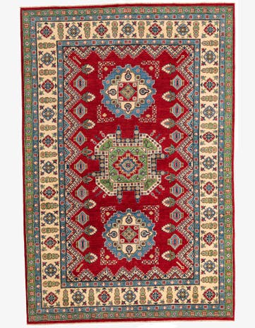 6' 7 x 9' 9 Hand Knotted Kazak Rug