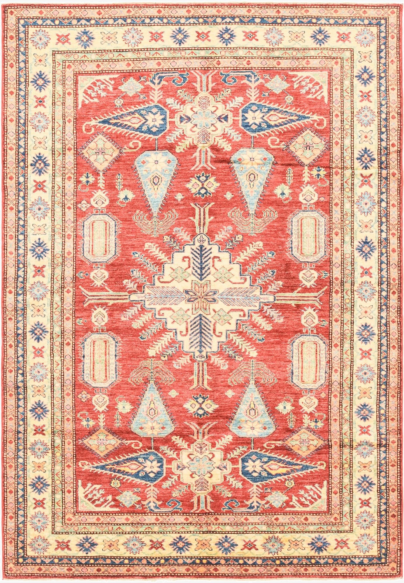 5' 9 x 8' 5  Hand Knotted Kazak Oriental Rug