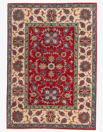 5' 7 x 7' 10 Hand Knotted Kazak Rug