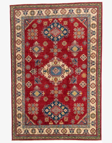 6' 4 x 9' 7 Hand Knotted Kazak Rug