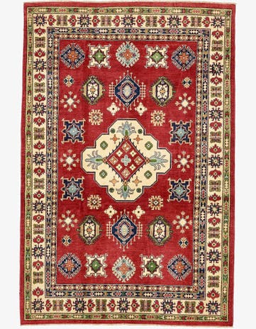 6' x 9' 2 Hand Knotted Kazak Oriental Rug