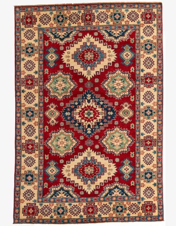 6' 7 x 9' 9 Hand Knotted Kazak Rug