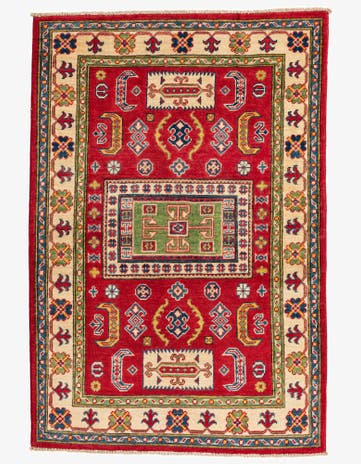 3' 5 x 5' Hand Knotted Kazak Rug