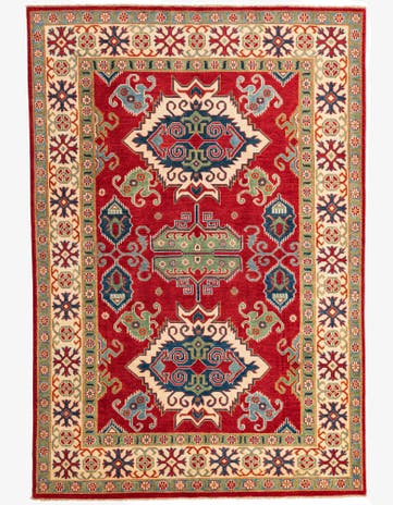 6' 6 x 9' 7 Hand Knotted Kazak Rug
