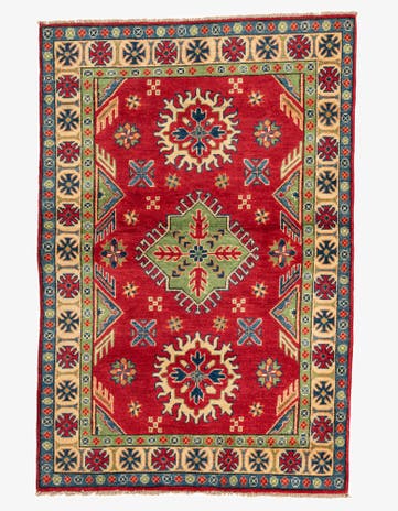 3' 4 x 5' Hand Knotted Kazak Rug