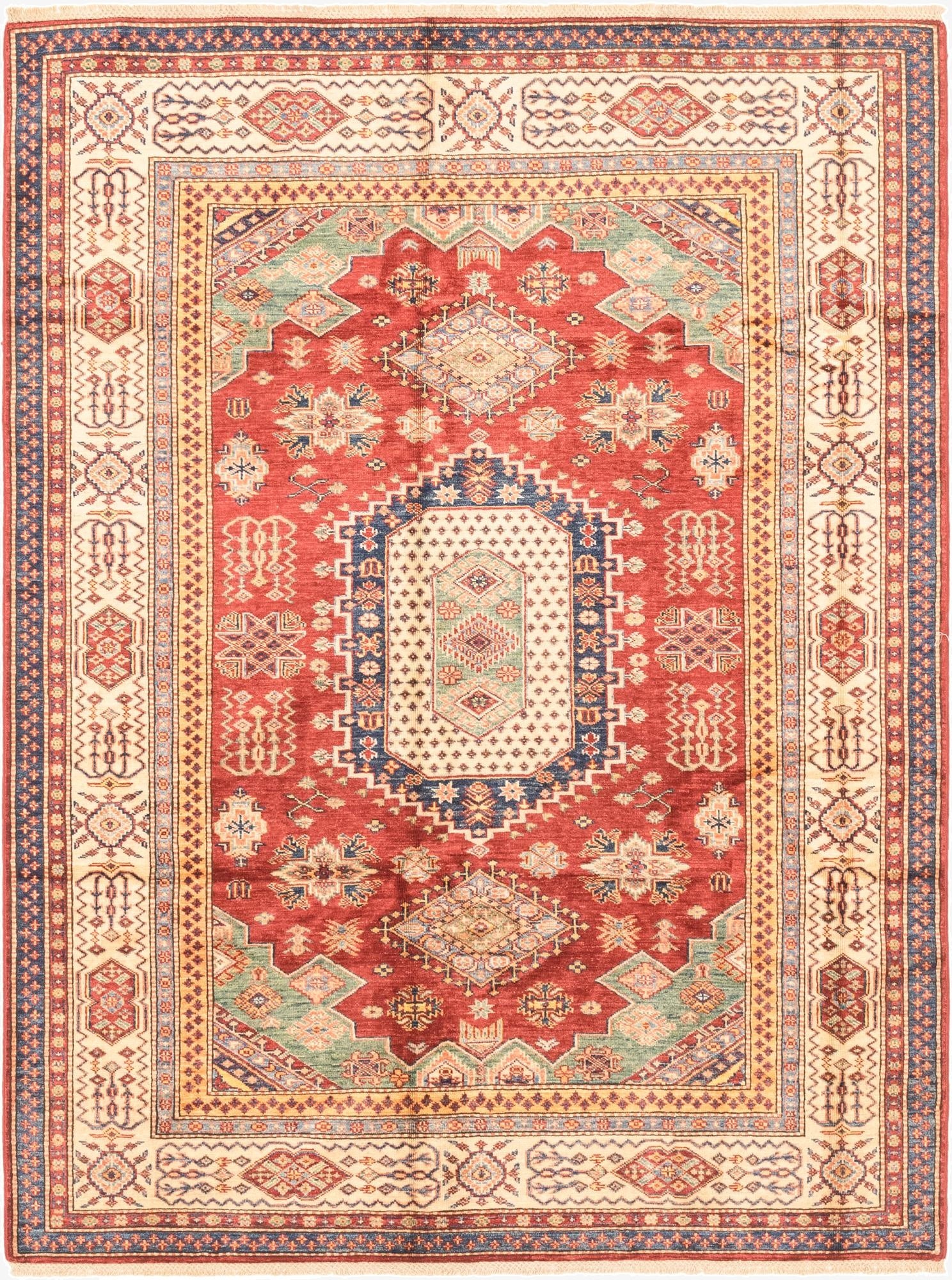 5' 7 x 7' 5  Hand Knotted Kazak Oriental Rug