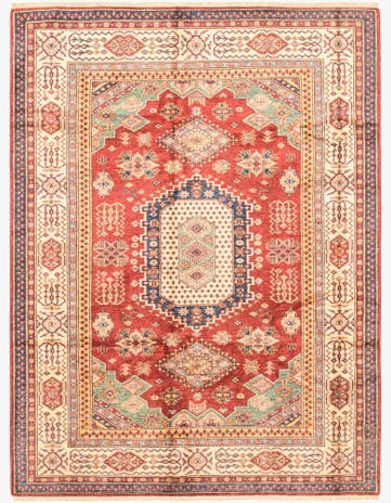 5' 7 x 7' 5 Hand Knotted Kazak Oriental Rug