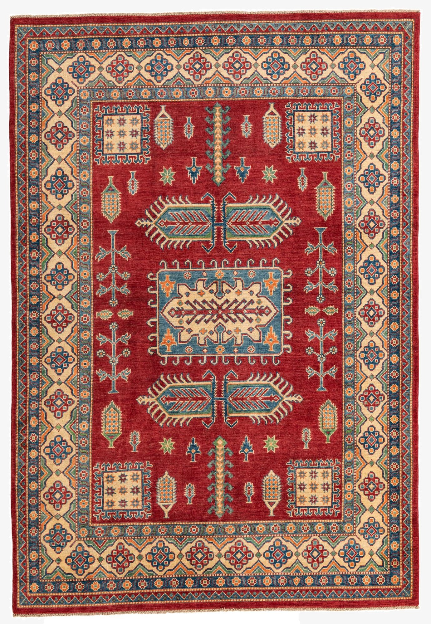 6' 8 x 9' 9  Hand Knotted Kazak Rug