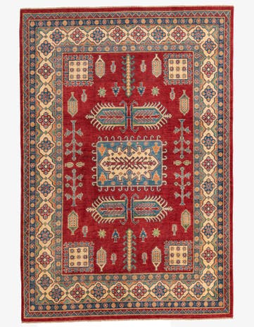 6' 8 x 9' 9 Hand Knotted Kazak Rug