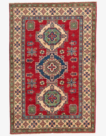 4' x 6' Hand Knotted Kazak Rug
