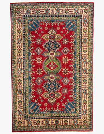 6' 9 x 10' 8 Hand Knotted Kazak Rug