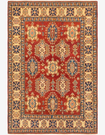 4' 10 x 7' 4 Hand Knotted Kazak Rug