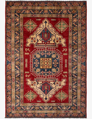 6' 5 x 8' 11 Hand Knotted Kazak Wool Rug