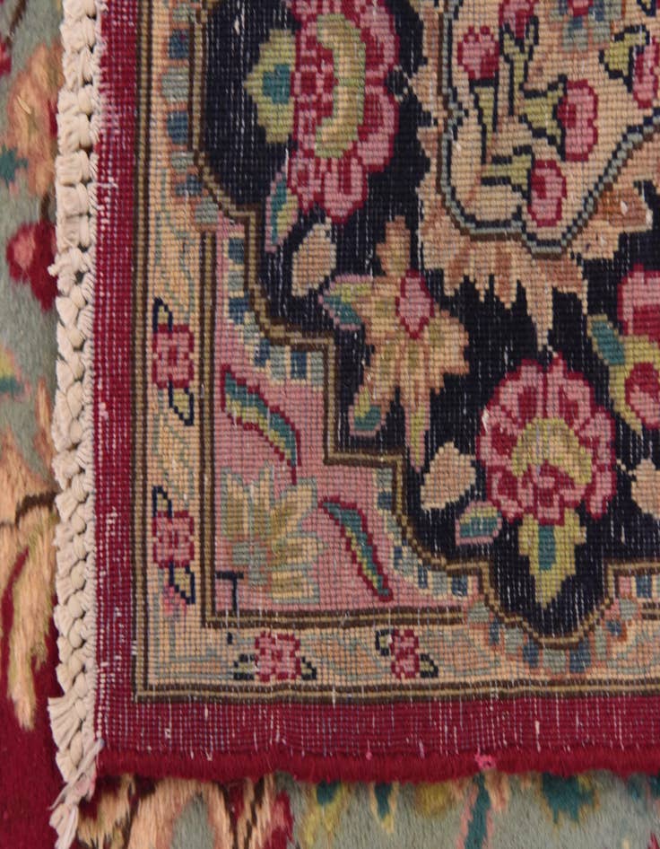 Detail image of 9' 8 x 12' 10  Hand Knotted Kerman Persian Wool Rug