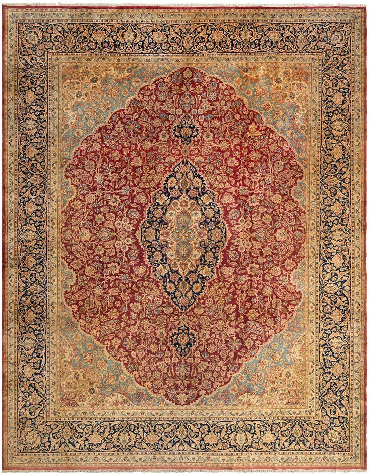 Detail image of 9' 8 x 13' 9 Kerman Wool Rug