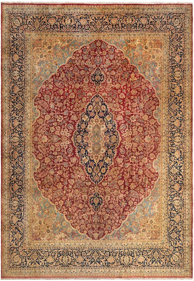 Detail image of 9' 8 x 13' 9 Kerman Wool Rug