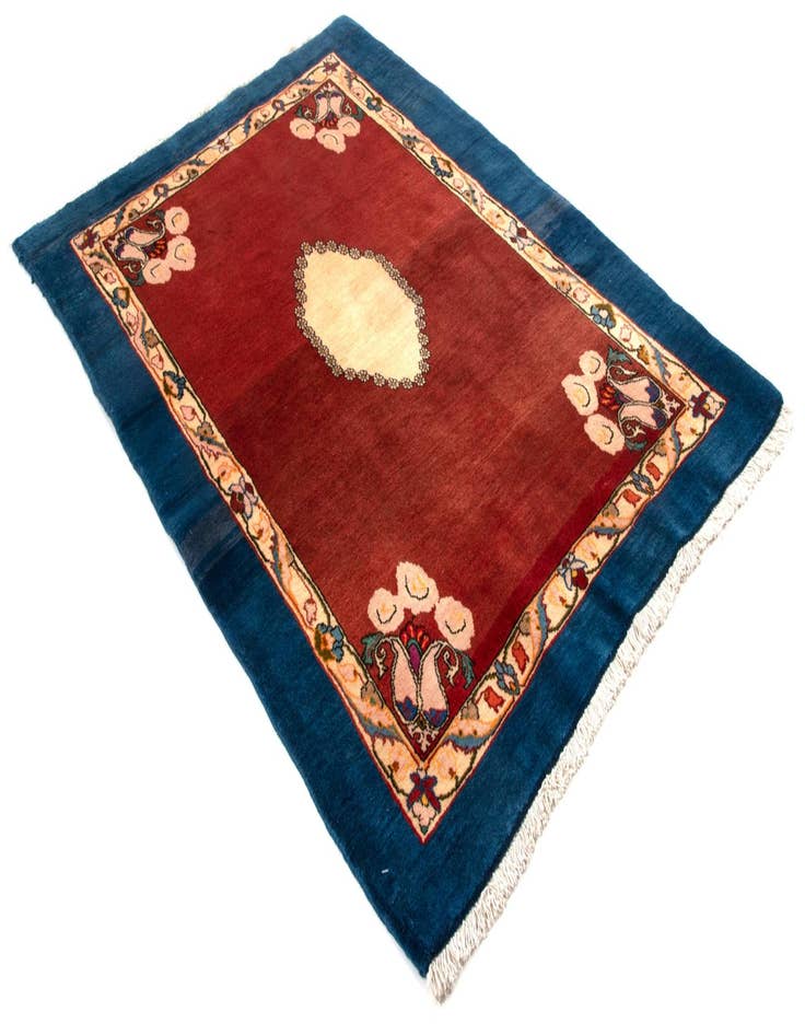 Detail image of 3' 7 x 4' 9 Hand Knotted Kerman Persian Wool Rug