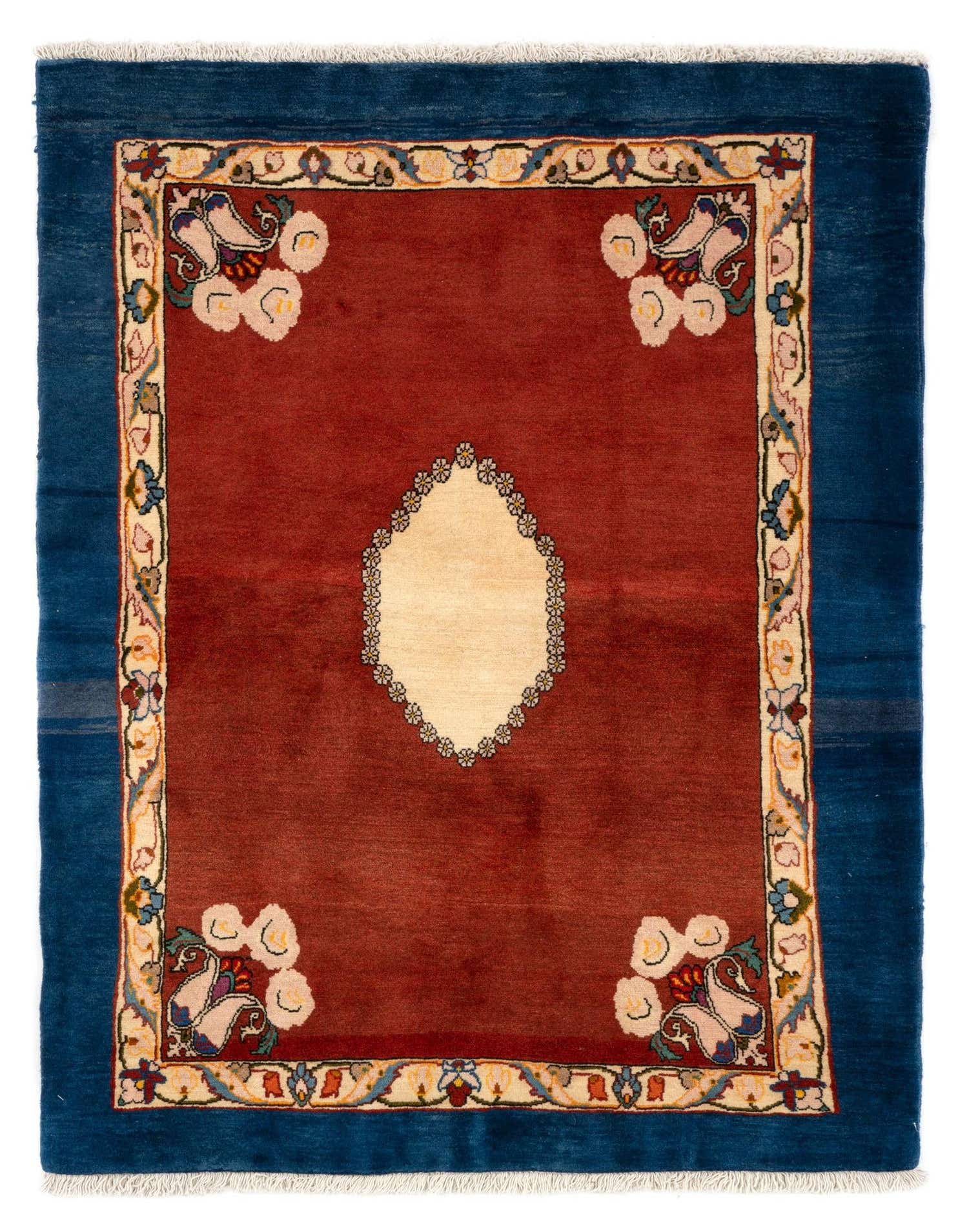 3' 7 x 4' 9 Hand Knotted Kerman Persian Wool Rug