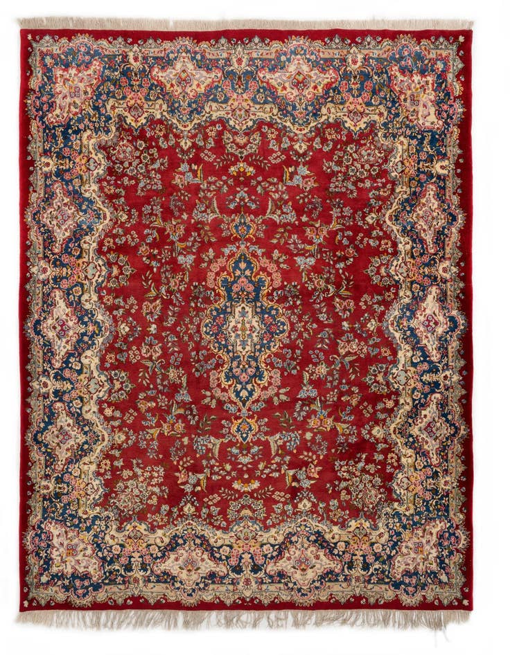 Detail image of 7' 11 x 10' 9 Hand Knotted Kerman Persian Wool Rug