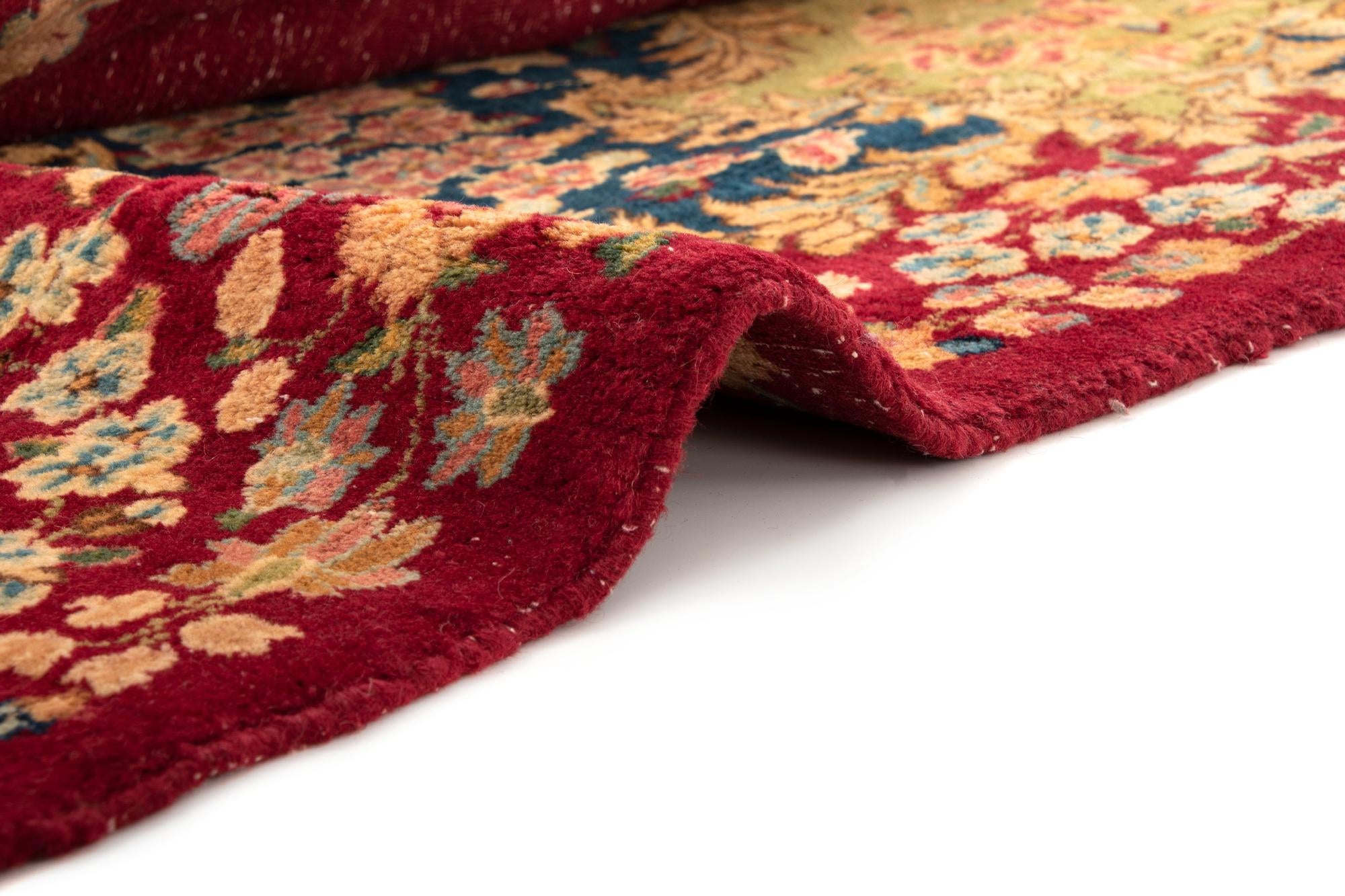 11' 3 x 13' 1 Hand Knotted Kerman Persian Wool Rug