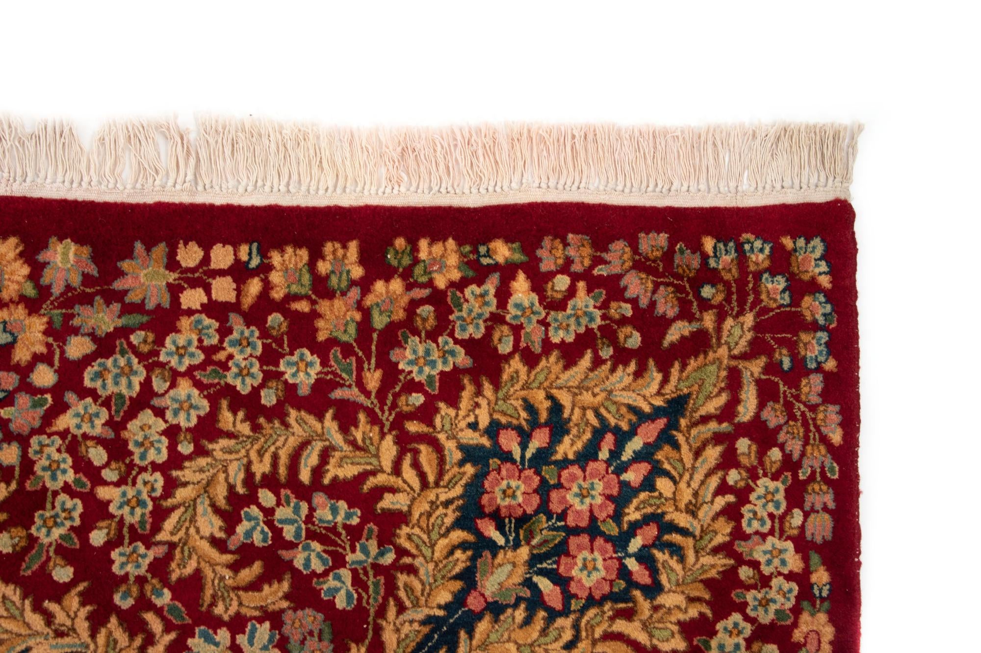 11' 3 x 13' 1 Hand Knotted Kerman Persian Wool Rug