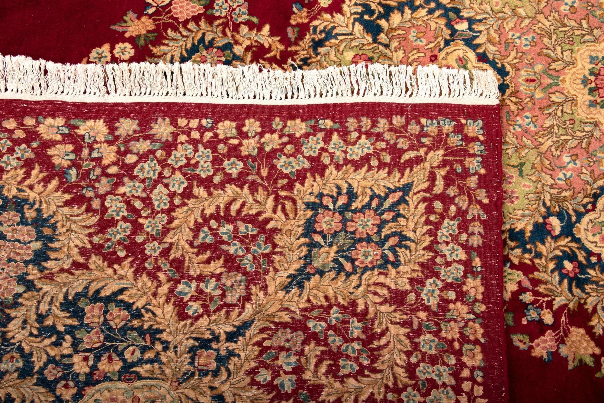 11' 3 x 13' 1 Hand Knotted Kerman Persian Wool Rug