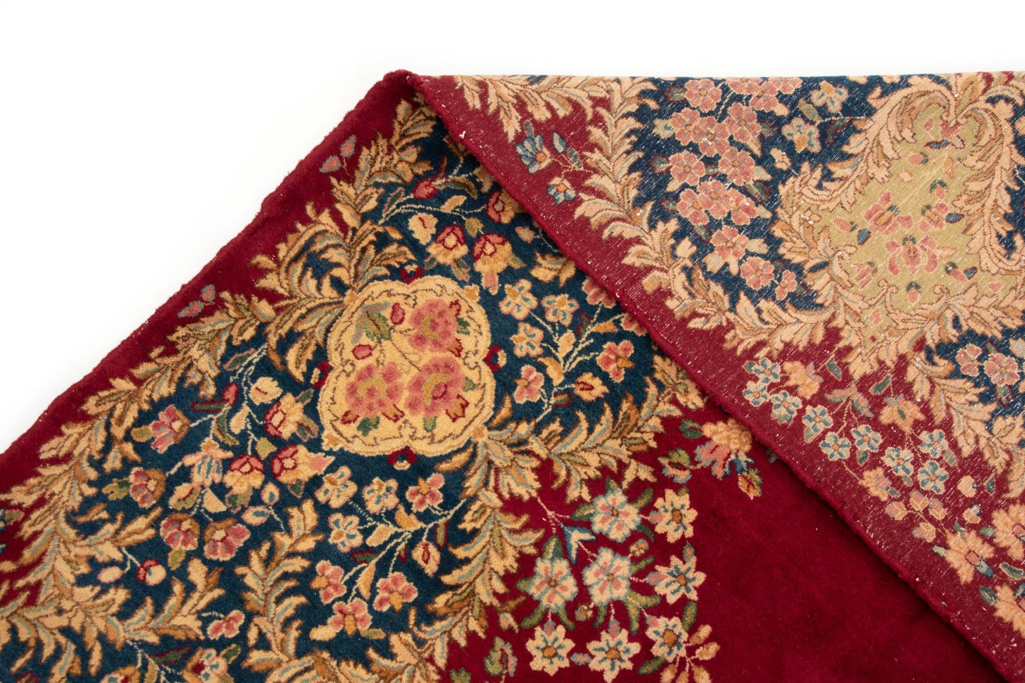 11' 3 x 13' 1 Hand Knotted Kerman Persian Wool Rug