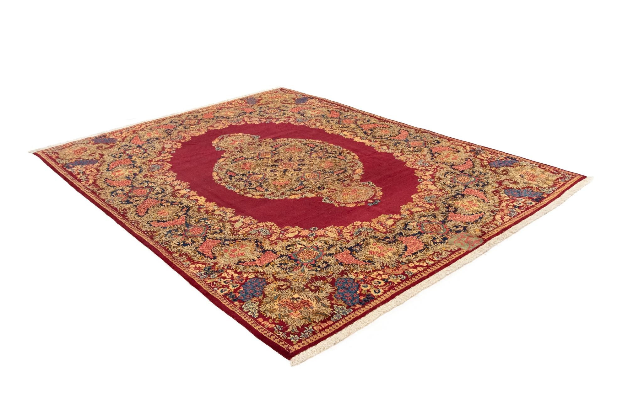 10' 5 x 13' 3 Hand Knotted Kerman Persian Wool Rug
