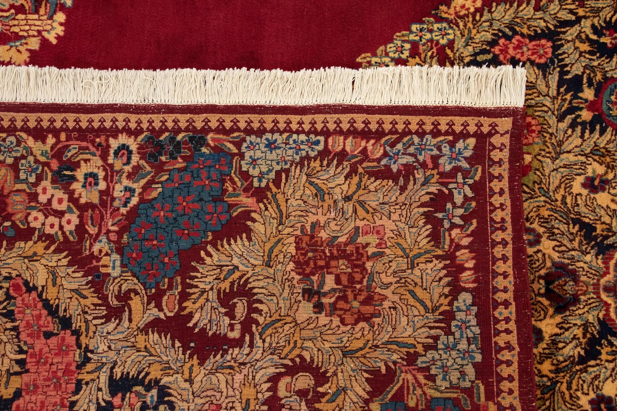 10' 5 x 13' 3 Hand Knotted Kerman Persian Wool Rug