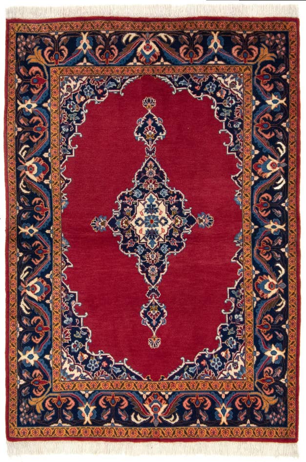 Detailansicht von 105cm x 160cm Handgeknüpft Kerman Persisch Wolle Teppich